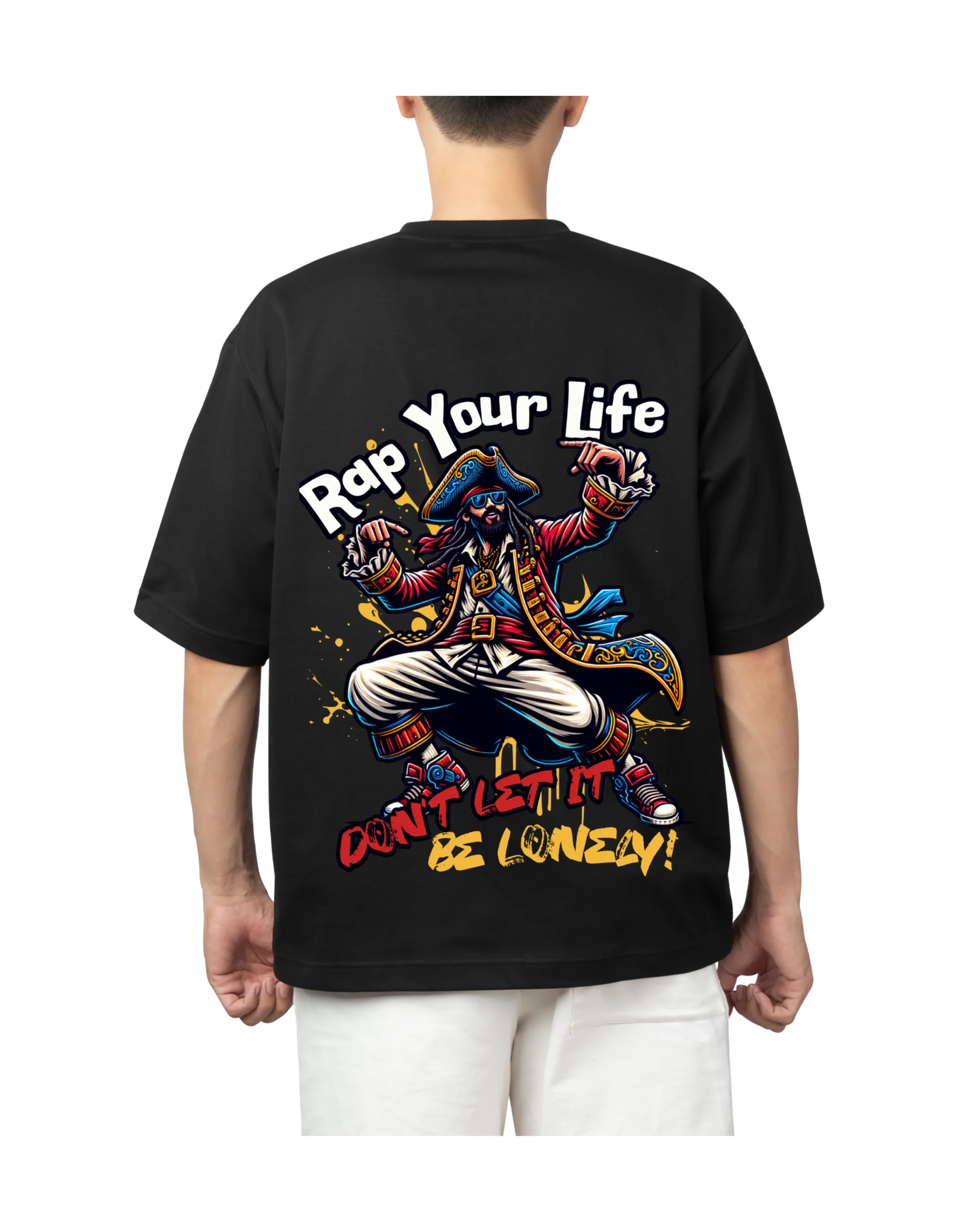 Oversized Black T-Shirt – Find Your Beat Graphic